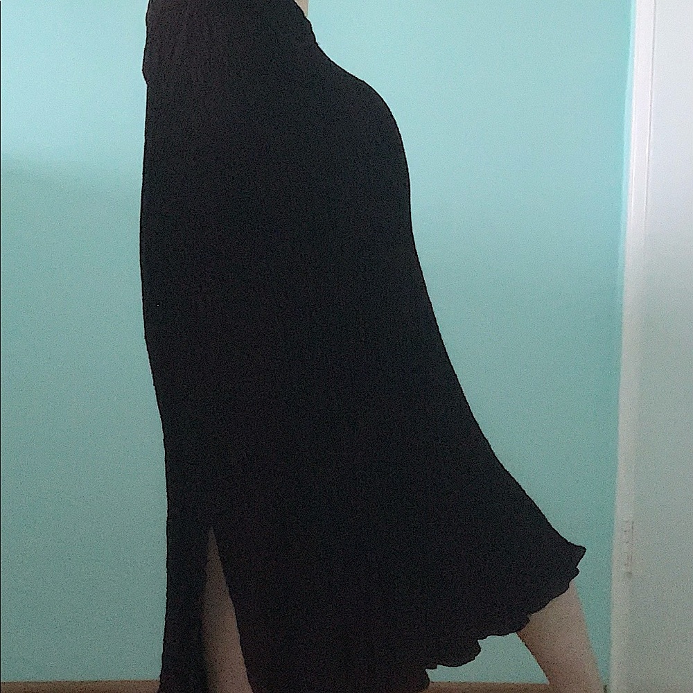 Black Maxi Skirt with 2 Low Slits